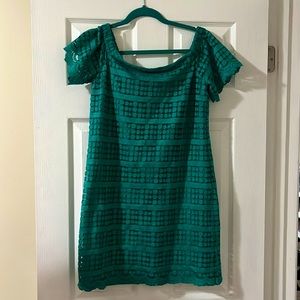 Green Trina Turk off the shoulder mini dress Size M